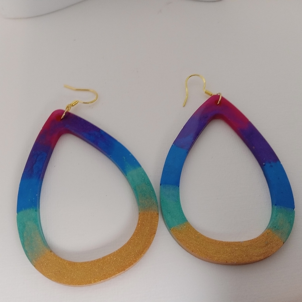 Multicolor Teardrop Earrings - Picture 10 of 10